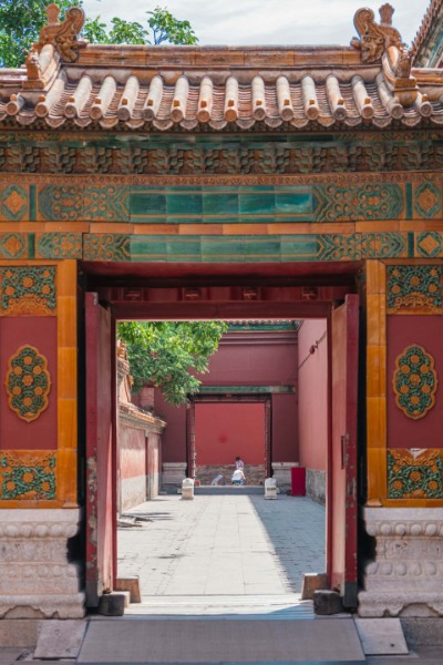 The corridors and doorways within the Forbidden City Museum