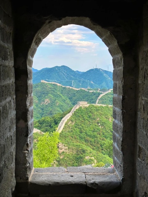 Looking out from the tower of the Badaling Great Wall