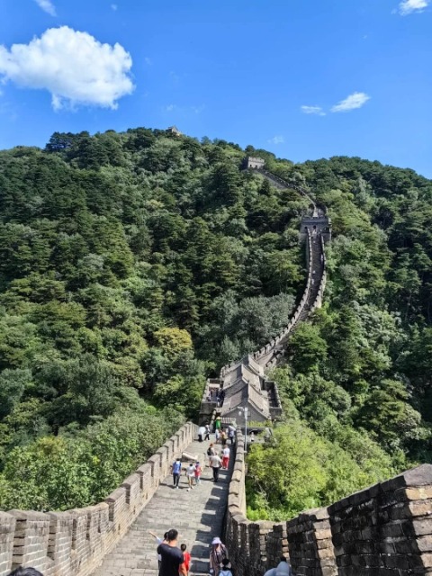 The Badaling Great Wall winds upwards.