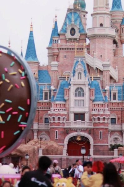 There’s a giant donut right in front of the Shanghai Disney castle.