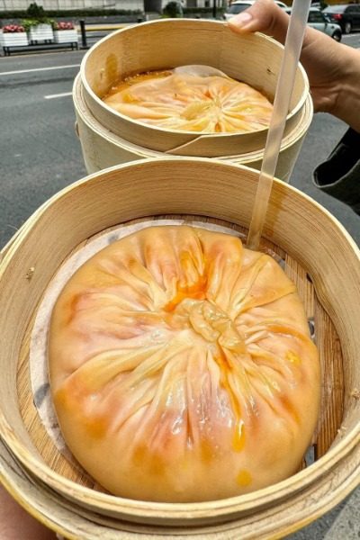 Authentic Shanghai Cuisine: Chinese Steamed Crab Buns.