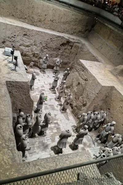 Close-up visit to Pit 3 of the Terracotta Warriors in Xi'an.