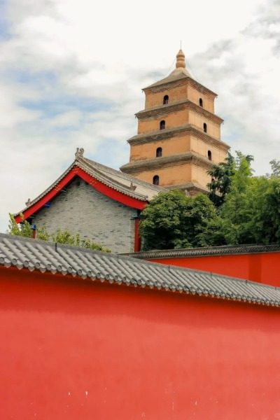 The Red Walls of Da Ci'en Temple in Xi'an