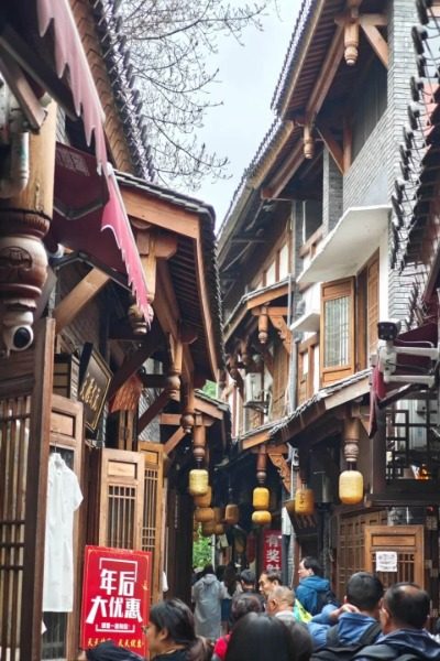 The street view of Ciqikou Ancient Town in Chongqing.