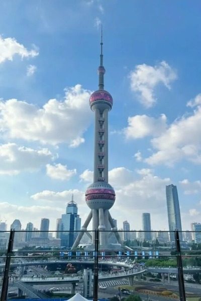 The Oriental Pearl Tower in Lujiazui, Shanghai.