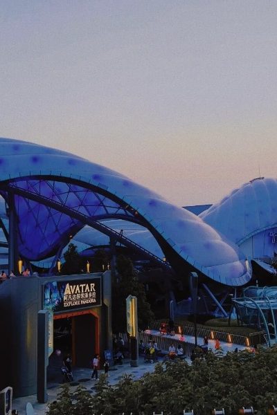 The blue roofs of the Tomorrowland buildings at Shanghai Disneyland are really eye-catching.