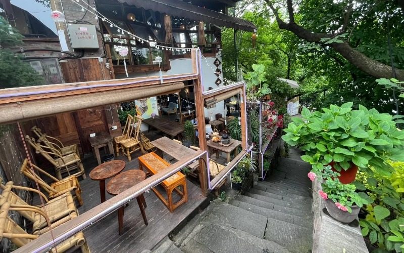 The street view of Ciqikou Ancient Town in Chongqing.