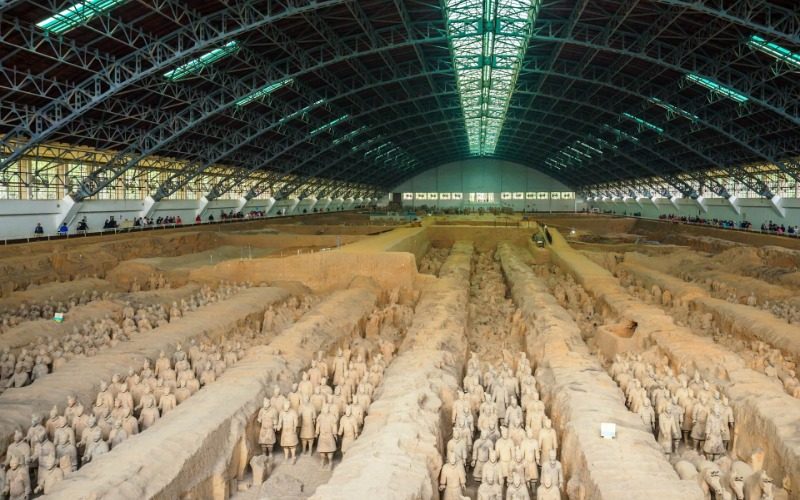 Pit 1 of the Terracotta Warriors contains over a thousand warrior figures.