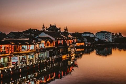 The twilight at Zhujiajiao Ancient Town.