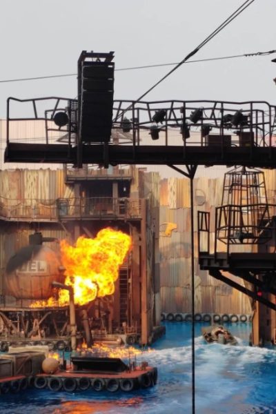 Thrilling performances at the Waterworld theme park.