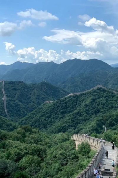 The Badaling Great Wall is surrounded by mountains