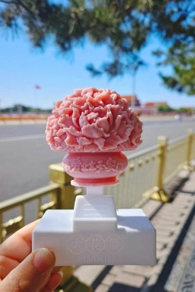 Flower-shaped Tiananmen-themed ice cream.